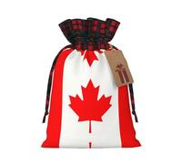 DRTGEDS Canadian Flag 1 Pcs Christmas Drawstring Gift Bag 8.3x11.8 Inch For Gift Holiday Party Packaging