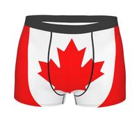 DRTGEDS Canadian flag Boxer Briefs, Moisture Wicking & Breathable,Underwear for Men, Black, M
