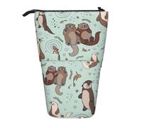 DRTGEDS Cartoon Cute Standing Stationery Bag telescopic Pen Pouch Holder Makeup Organizer,Pencil Case