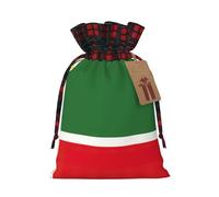 DRTGEDS Chechen Republic Flag, 1 Pcs 4.7 x 6.9 Inch Christmas Drawstring Gift Bag for Holiday Party Gift