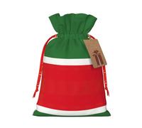 DRTGEDS Chechen Republic Flag 1pcs Christmas Drawstring Gift Bag 4.7x 6.9", For Giving Gifts In Holiday Party Packaging