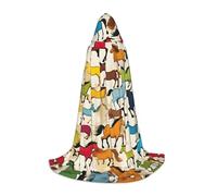 DRTGEDS Colorful Cartoon Horse Costume Halloween Cloak Hooded Cape Cloak Hooded Must-Have Accessory for Carnival