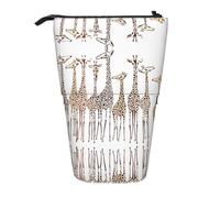 DRTGEDS Cute Cartoon Funny Giraffes Standing Stationery Bag telescopic Pen Pouch Holder Makeup Organizer,Pencil Case