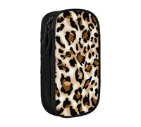 DRTGEDS Cute Leopard Print Pencil Case Aesthetic Pencil Case Colored Pencil Case Zipper Kawaii Stationery Storage, black, standard size, Sporty