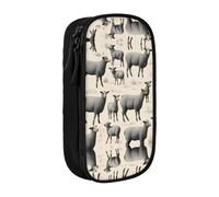 DRTGEDS Cute Sheep Lamb Pencil Case, Multi- Slot Pencil Pouch, Portable Pencil Bag, Colored Pen Case For Office