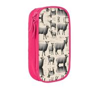 DRTGEDS Cute Sheep Lamb Pencil Case, Multi- Slot Pencil Pouch, Portable Pencil Bag, Colored Pen Case For Office