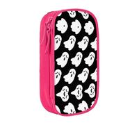 DRTGEDS Cute White Ghost Halloween Pattern Cute Pencil Case, Aesthetic Pen Pouch, Colored Pencil Bag With Zipper, Kawaii Stationery Storage
