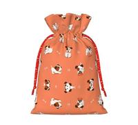 DRTGEDS Dog with Big Bones 1 Pcs Christmas Drawstring Gift Bag 8.3x11.8 Inch for Giving Gifts in Holiday Party Packaging