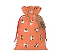DRTGEDS Dog with Big Bones 1pcs Christmas Drawstring Gift Bag 4.7x 6.9", For Giving Gifts in Holiday Party Packaging