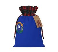 DRTGEDS Durable Plaid Christmas Bag with Nevada State Flag Print 8.3 x 11.8 Inch for Christmas Party Gift Wrapping