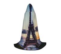DRTGEDS Eiffel Tower Halloween Costume Hooded Cloak Cosplay Cloak Cape Accessory Carnival Must Have