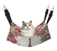 DRTGEDS Eiffel Tower Rose Flower Pet Cage Hammock,Warm Pet Hammock,Soft Hanging Cat Bed Mat Winter Warm