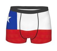 DRTGEDS Flag of Chile Men's 1 Pack Stretch Boxer Brief,Moisture-Wicking Underwear, Black, Large