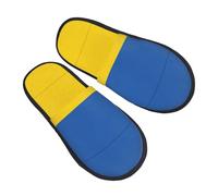 DRTGEDS Flag of Ukraine printing Fall Winter Fuzzy Slippers Comfy House Shoes,Portable for Hotel Travel Gifts for Women and Men