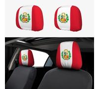DRTGEDS flag peru car headrest cover seat headrest protector trucks interior accessories decoration universal fit