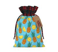 DRTGEDS Fresh Pineapple 1 Christmas Drawstring Gift Bag 4.7" x 6.9" Holiday Party Favor Bag