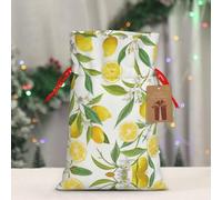 DRTGEDS Fresh Tropical Lemons 1 Pcs Christmas Drawstring Gift Bag 8.3x11.8 Inch For Gifting Holiday Party Packaging