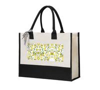DRTGEDS Fresh Tropical Lemons Large Reusable Canvas Tote Bags with Handles, Shopping Bags for Christmas, beige, One Size