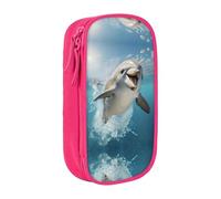 DRTGEDS Funny Animal Dolphin Pencil Case, Multi- Slot Pencil Pouch, Portable Pencil Bag, Colored Pen Case For Office