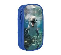 DRTGEDS Funny Animal Dolphin Pencil Case, Multi- Slot Pencil Pouch, Portable Pencil Bag, Colored Pen Case For Office