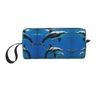 DRTGEDS Funny Animal Dolphin Toiletry Bag For Men, Portable Travel Toiletry Organizer Bag,Shaving Bag,Little Pouch, White, One Size