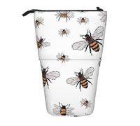 DRTGEDS Funny Bees Standing Stationery Bag telescopic Pen Pouch Holder Makeup Organizer,Pencil Case