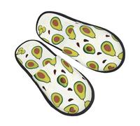DRTGEDS Funny Cartoon Avocado Print Fuzzy Slippers Autumn Winter Comfortable House Shoes Portable Hotel Travel Gifts for Women Men