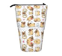 DRTGEDS Funny Dog Pieces Telescopic Pencil Holder,Telescopic Pencil Organizer Cosmetics Pouch Makeup Bag