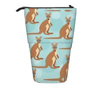 DRTGEDS Funny for Kangaroo Zoo Standing Stationery Bag telescopic Pen Pouch Holder Makeup Organizer,Pencil Case