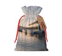 DRTGEDS Golf Yacht Club 1 Pcs Christmas Drawstring Gift Bag 4.7 x 6.9 Inch, For Giving Gifts In Holiday Party Packaging