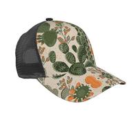 DRTGEDS Green Cactus Mesh Baseball Cap Hat,Twill Low Profile Dad Cap for Women and Men, Black, One size