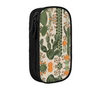 DRTGEDS Green Cactus Pencil Case, Multi Slot Pencil Pouch, Portable Pencil Bag, Colored Pen Case for Office