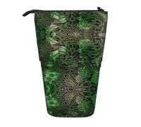DRTGEDS Green Snake Standing Stationery Bag telescopic Pen Pouch Holder Makeup Organizer,Pencil Case