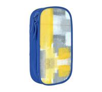 DRTGEDS Grey and Yellow Abstract Art Painting Pencil Case, Multi-Compartment Pencil Case, Portable Pencil Case, Colored Pencil Case for Office