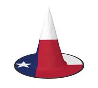 DRTGEDS Halloween Witch Hat Texas State Flag Print Hat for Women Foldable Wide Brim Cap Halloween Costume Accessories 1PC