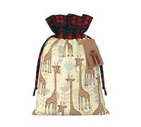 DRTGEDS Hand Drawn Giraffes 4.7x 6.9in Large Capacity Gift Bag With Drawstring For Your Halloween Precious Gifts 1pcs