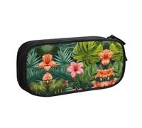 DRTGEDS hojas tropicales y flores pencil case large capacity pencil bag pen bag, stationery pouch pencil case for office