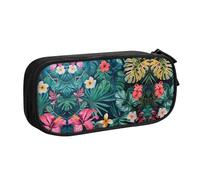 DRTGEDS hojas tropicales y flores Pencil Case Large Capacity Pencil Pouch Pen Bag, Stationery Pouch Pen Case for Office