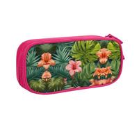 DRTGEDS hojas tropicales y flores Pencil Case Large Capacity Pencil Pouch Pen Bag, Stationery Pouch Pen Case for Office