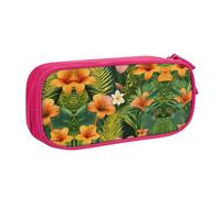 DRTGEDS hojas tropicales y flores Pencil Case Large Capacity Pencil Pouch Pen Bag, Stationery Pouch Pen Case for Office, Pink, One Size, Sport