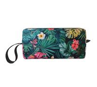DRTGEDS Hojas Tropicales Y Flores Toiletry Bag For Men, Portable Travel Toiletry Organizer Bag,Shaving Bag,Little Pouch, White, One Size