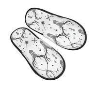 DRTGEDS Hunting Arrows Deer Slippers Fall Winter Comfortable Portable Hotel Slippers Travel Gifts for Women Men, Black/White, 5