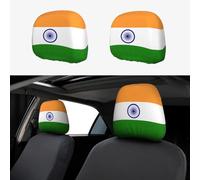 DRTGEDS Indian flag Car Headrest Cover Seat Head Rest Protector Trucks Interior Accessories Decoration Universal Fit