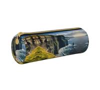 DRTGEDS Ireland Outdoors County Clare The Cliffs Pencil Roll Pencil Case with Stylish Print, Multipurpose Stationery Organizer Case for Crafts, Work, white, One Size, Fashion