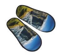 DRTGEDS Ireland Outdoors County Clare The Cliffs printing Fall Winter Fuzzy Slippers Comfy House Shoes,Portable for Hotel Travel Gifts for Women and Men