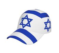 DRTGEDS Israeli Flag Print Sport Hat,Washed Baseball Cap Adjustable Low Profile Classic Dad Hat, Black, One size
