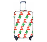 DRTGEDS Lebanon Flag Map Printing Elastic Luggage Protector Large Suitcase Cover, Side Invisible Zippers For Travel Business, White, XL