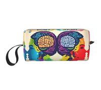 DRTGEDS Left and Right Brain Advantage Toiletry Bag for Men, Portable Travel Toiletry Organizer Bag, Shaving Bag, Small Pouch, White, One Size, White, One size