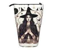 DRTGEDS Magic Witch Witchcraft Bohemian Drawing Pop-Up Pencil Case And Cosmetics Pouch Standup Telescopic Craft Supplies Makeup Organizer