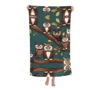 DRTGEDS Many Owls On Tree Branches Microfiber Beach Towels, Sand Free Beach Towel, Quick Dry Beach Towel, Large Towels for Adults